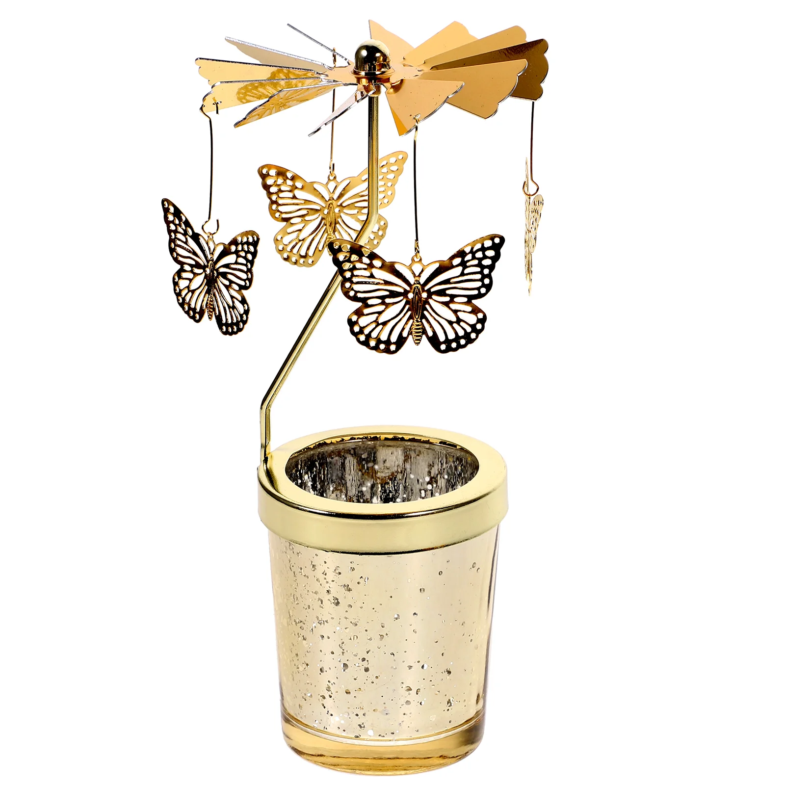 

Holder Candlestick Rotating Stand Tealight Carousel Rotary Light Decorative Metal Christmas Tea Windmill Holders Stands Gold