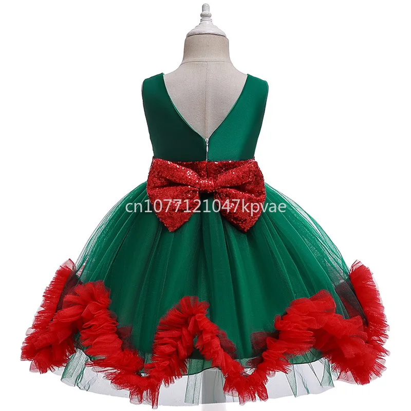 

High quality christmas party little girl princess tutu dress