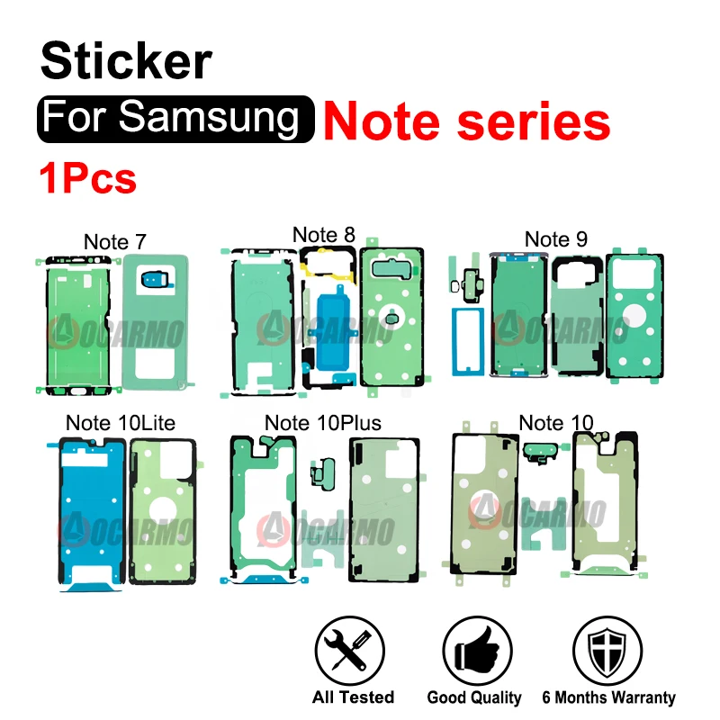 Fullset Sticker For Samsung Galaxy Note 8 9 7 10 Plus 20 Ultra Front LCD Back Battery Adhesive Glue For Note 10Lite Replacement