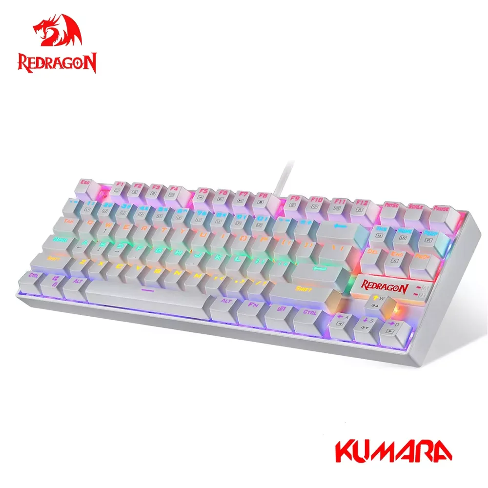 

Redragon KUMARA K552 USB Mechanical Gaming Keyboard Blue Switch DIY Rgb Led Backlit Keys 87 Keys Computer PC Gamer Russian us