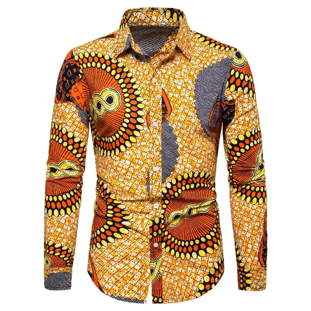 Men's Hawaiian Long Sleeve Shirt 2022 Fashion Breathable Summer Top Loose Print Blouse For Men M-3XL