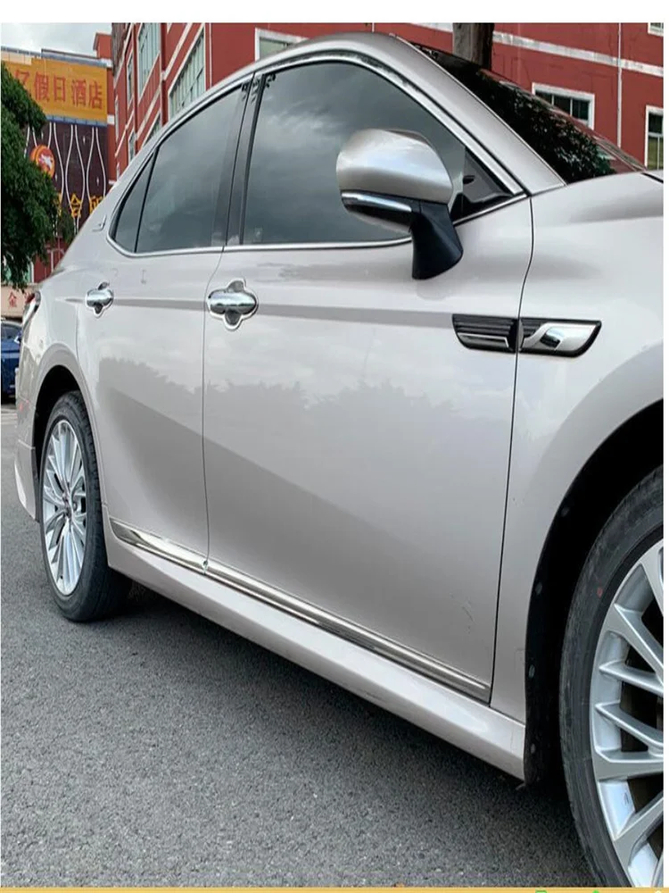 

For Toyota Camry 2012- 2021 Stainless Steel Side Door Body Moulding Streamer Strip Cover Trims Decoration Car Accessories