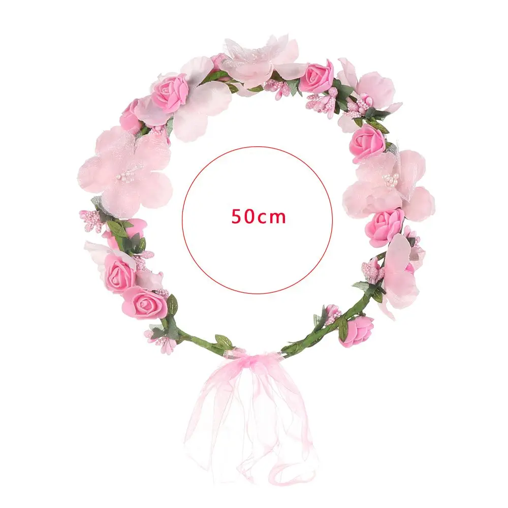 New Fashion Flower Crown Bride Wedding Hair Accessories Gorgeous Flower Headbands Braided Hair Vine Hair Ornament For Women Girl images - 6