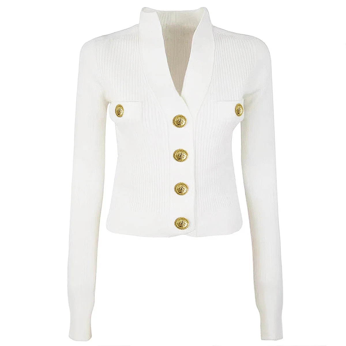 

2023 New Spring and Autumn Women's Sweater Cardigan Elegant Fashion Classic High Quality Top Knitted Coat