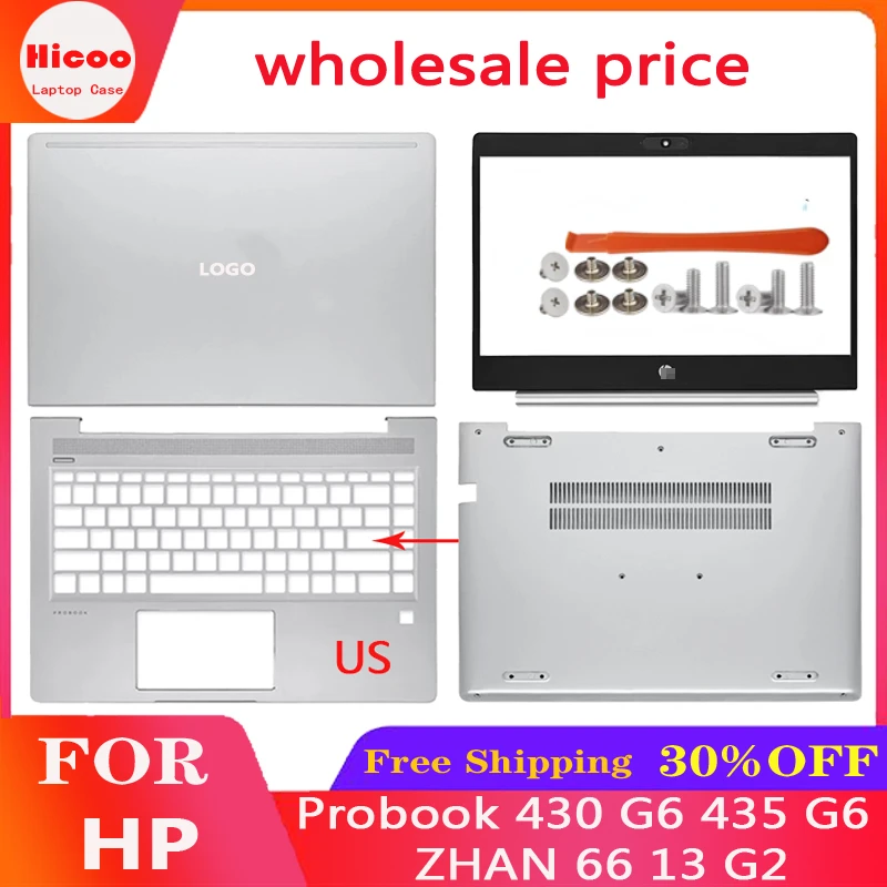 

New For HP Probook 430 G6 435 G6 ZHAN 66 13 G2 Laptop LCD Back Cover Top Case / Front Bezel / Bottom Base Cover L52012-001 Silve
