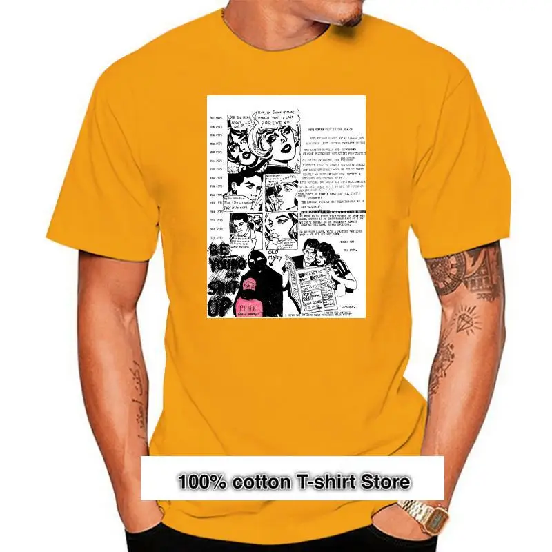 

Camiseta blanca con estampado de Comic Strip Be Young, banda Nueva veraniego con camisa de estilo, 1975