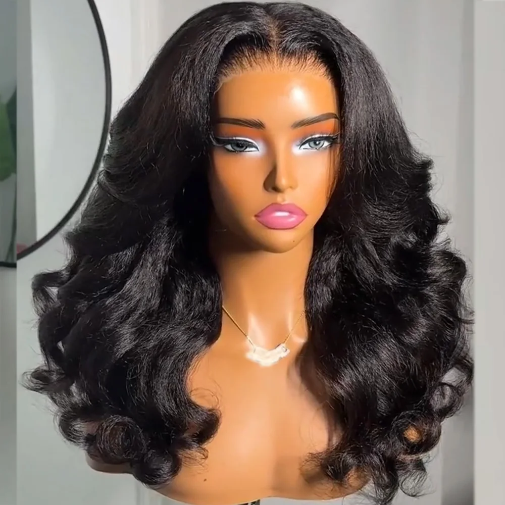 Фото Парик Body Wave 300 400 Density, 13x4 HD Lace Front, из натуральных волос, 16-36 дюймов, предварительно прорезанный, прямой, без клея, готовый к носке №2