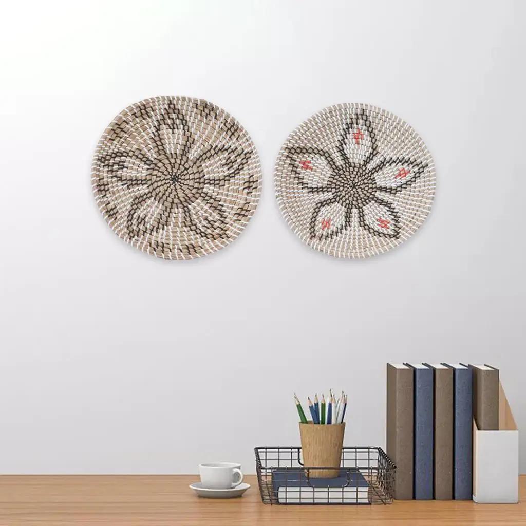 

Wicker Wall Basket Decor Natural Decorative Hanging Rustic for Home Decor