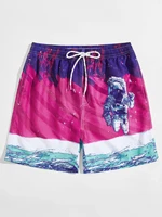 men astronaut colorblock swim shorts