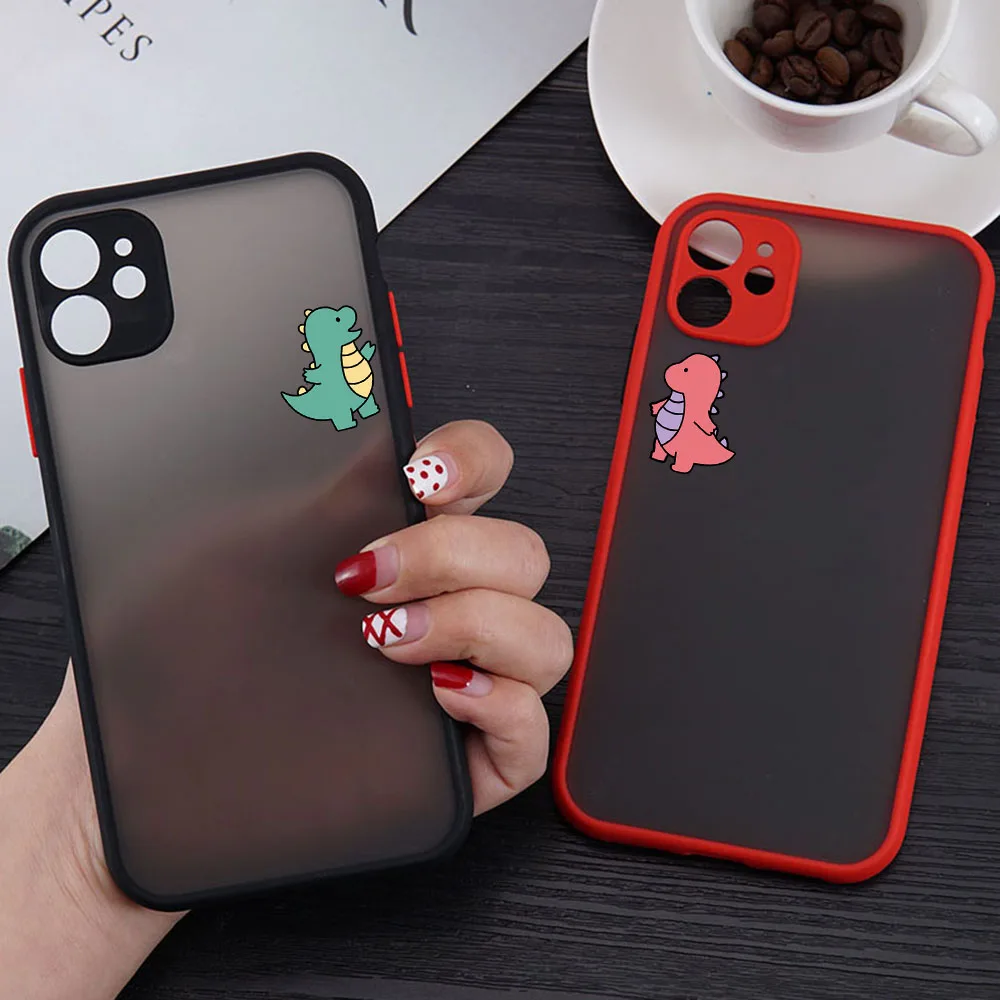 new couple paired lovers pattern matte shockproof phone case skin for iphone 11 12 13 pro max xs xr se3 se 2022 mini shell cover free global shipping
