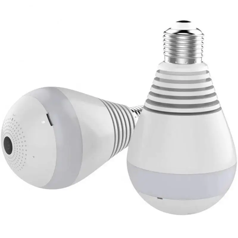 

Auto Tracking Baby Monitor Recorder Night Remote Monitoring Fisheye Bulb Camera 2 In 1 Smart Led Light Bulb 1080p Bulb