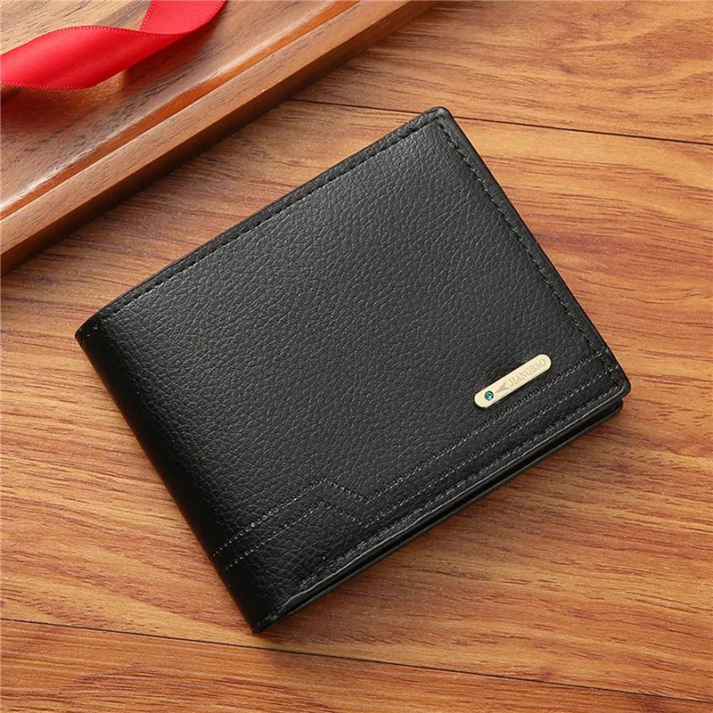 

Men's Short Wallet High Quality PU Leather Wallets Multi-slot Coin Purses Male Fashion Simple Wallet