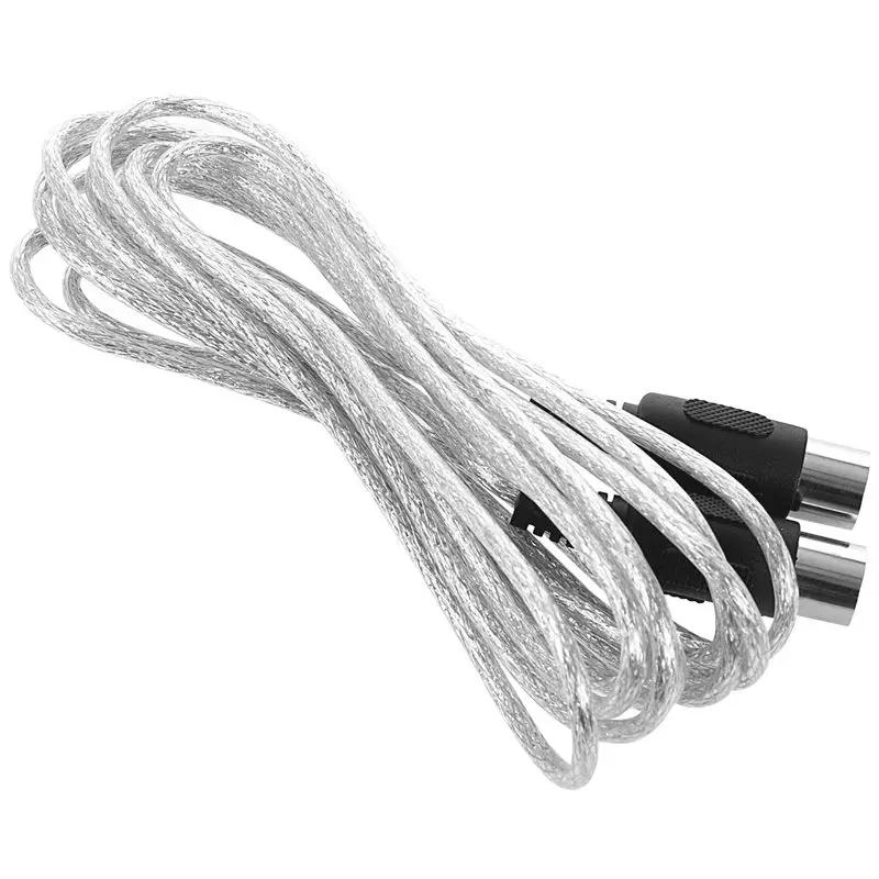 Newest 3 meter 10ft MIDI Extension Cable 5 Pin Plug Male To Connector Silver |