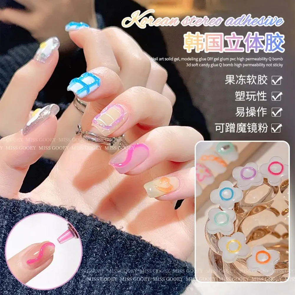 

12ml Nail 5D Jelly Soft Candy Gel 1Pcs UV Painting Line Design Modeling Glue nail Drawing Gel 12ML No Sticky/Easy Operate gel*GG