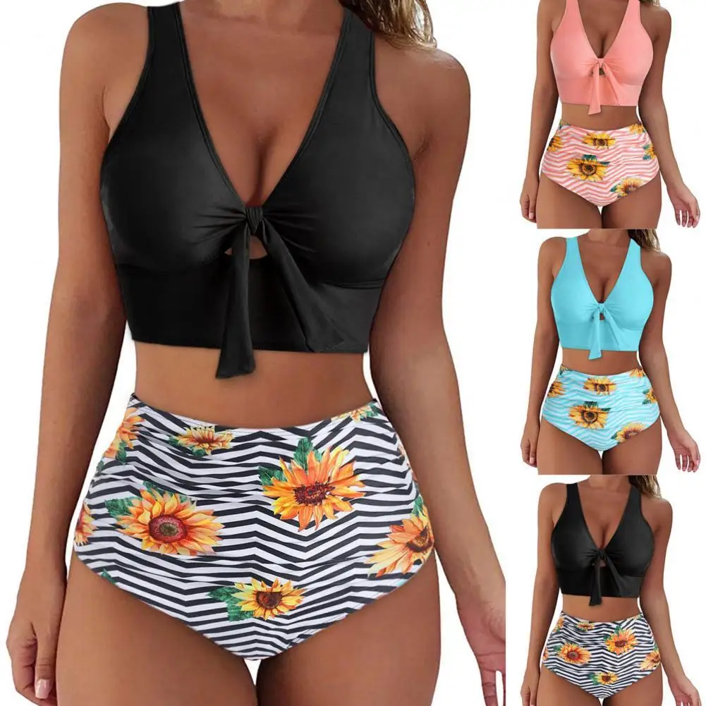 

Купальник-бикини пуш-ап с завышенной талией