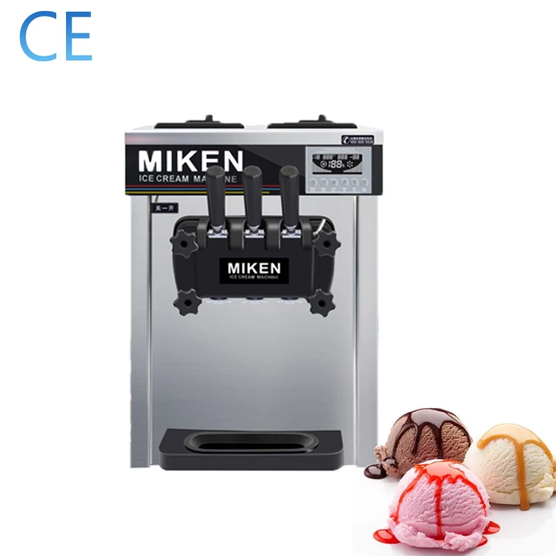 

2022 Desktop Summer 3 Flavor Soft Ice Cream Machine Automatic Yogurt Ice Cream Making Machine with CE Certification