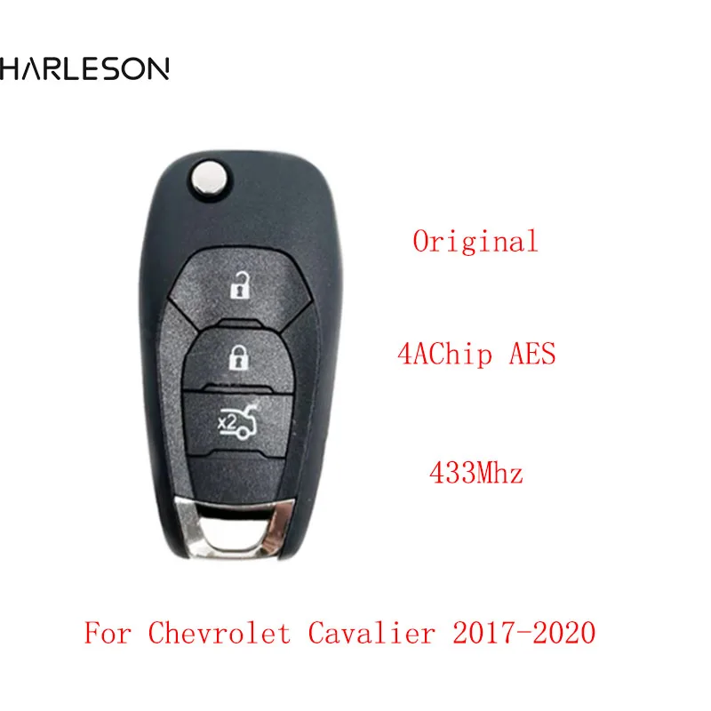 

Original AES 4A Chip 433MHz 3Button Flip Remote for Chevrolet Cavalier 2017 2018 2019 2020