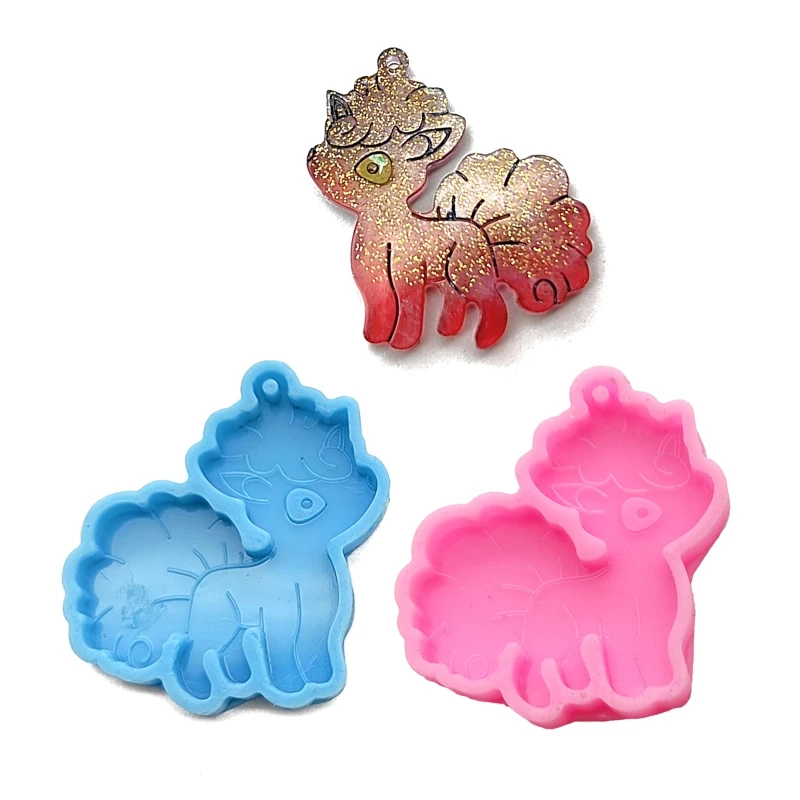 

1 Pc DIY Pony Shape Keychain Silicone Epoxy Mold DIY Keychain Pendant Jewelry Crafting Mould for Valentine Love Gift