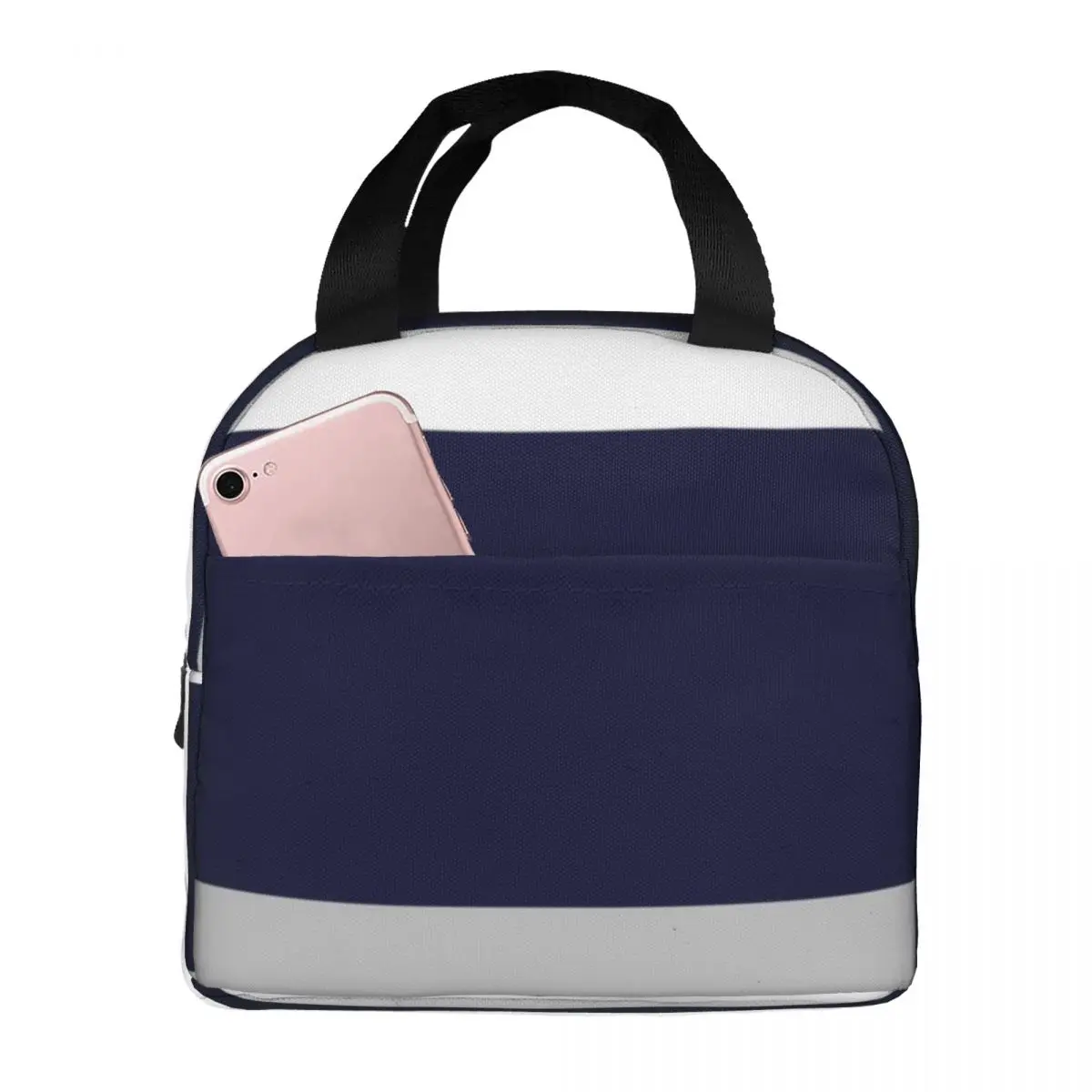 Термоизолированные мешки для ланча в трех цветах, серебристые, серые, темно-синие и белые, контейнер для еды, большие пакеты для обеда
