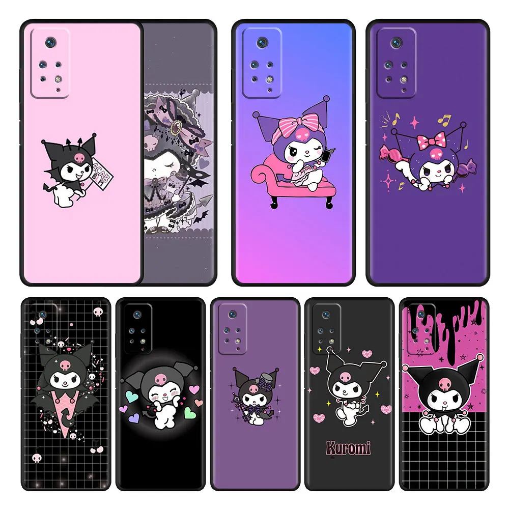 

Phone Funda Bag Official For Xiaomi Redmi Note 9T 11 9S 10 Pro 9 K40 8T 9S 9C 9A 10S 11S Pink skull Kuromi Strawberry Heart
