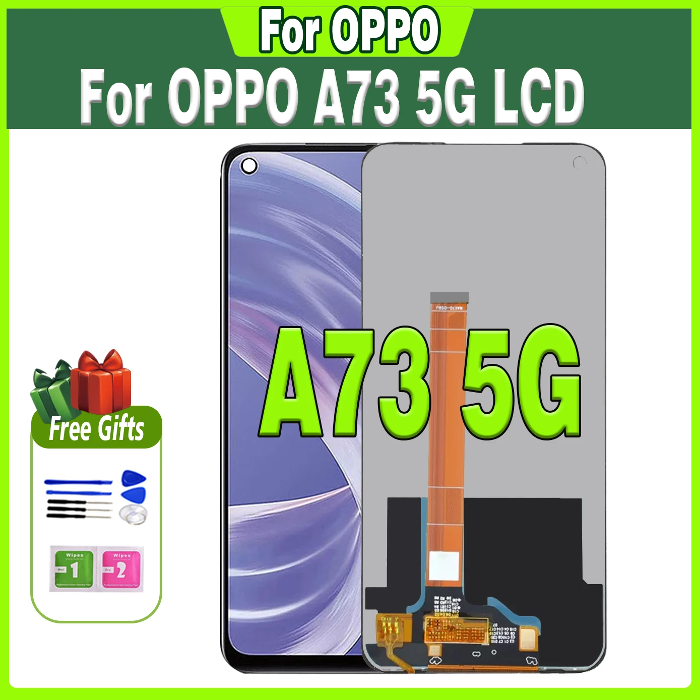 100% протестированный 6,5 'Оригинальный ЖК-дисплей для Oppo A73 5G CPH2161, ЖК-дисплей с сенсорным экраном, замена дигитайзера в сборе, высокое качество