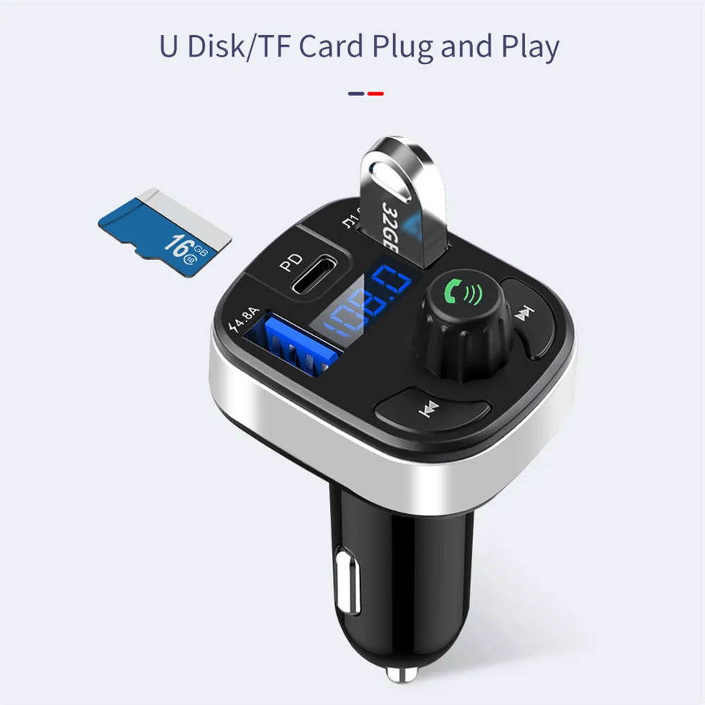 FM-трансмиттер с поддержкой Bluetooth 5 0 и двумя USB-портами 18 Вт | Автомобили мотоциклы