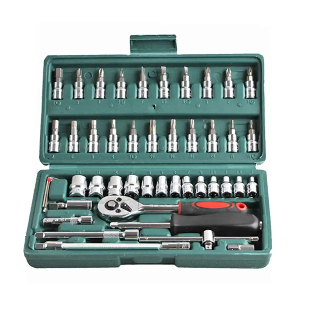 

46pcs/set carbon Steel Combination Set Wrench Socket Wrench Screwdriver General Car Motorcycle Repair Tool Wrench Set