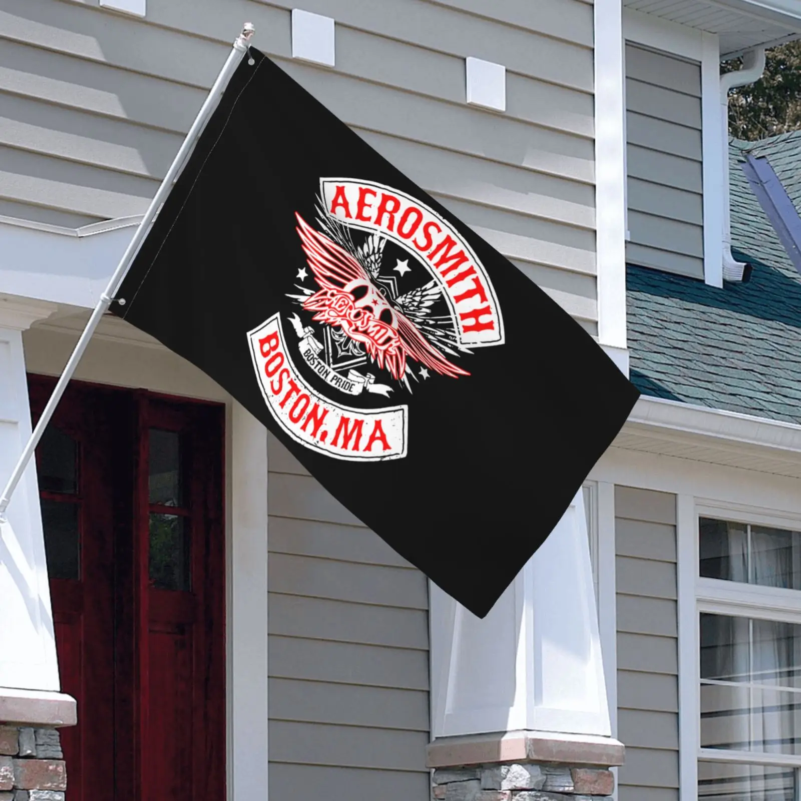 Aerosmith Стивен Тайлер Джо Перри Бостон мА флаг парад машины Клубные рекламные