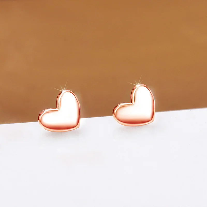 

Ne'w Minimalist Heart Stud Earrings for Women 3 Metal Colors Available Delicate Girls Love Earrings Teens Gift Fashion Jewelry