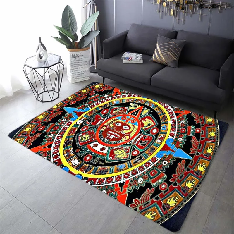 

Коврик Mayan Totem с принтом древней культуры, домашний декоративный коврик для гостиной, спальни, нескользящий, стирающийся в стиральной машине