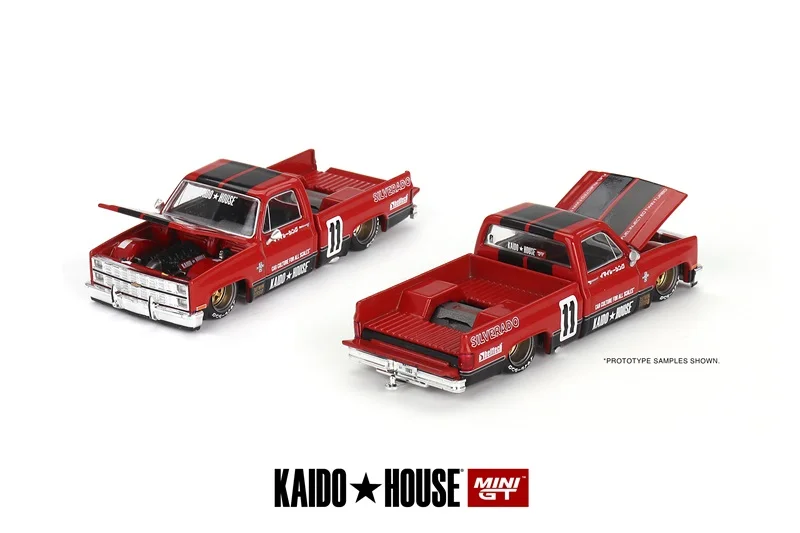 ** Предзаказ ** Kaido House x MINI GT Silverado пикап KAIDO V1 красный #11 литая модель автомобиля
