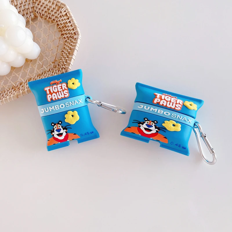 

3D Tiger Chips Snack Silicone Case for Apple Airpods 1 2 3 Generation Cover for AirPods Pro Case Earphone Protective Air Pod