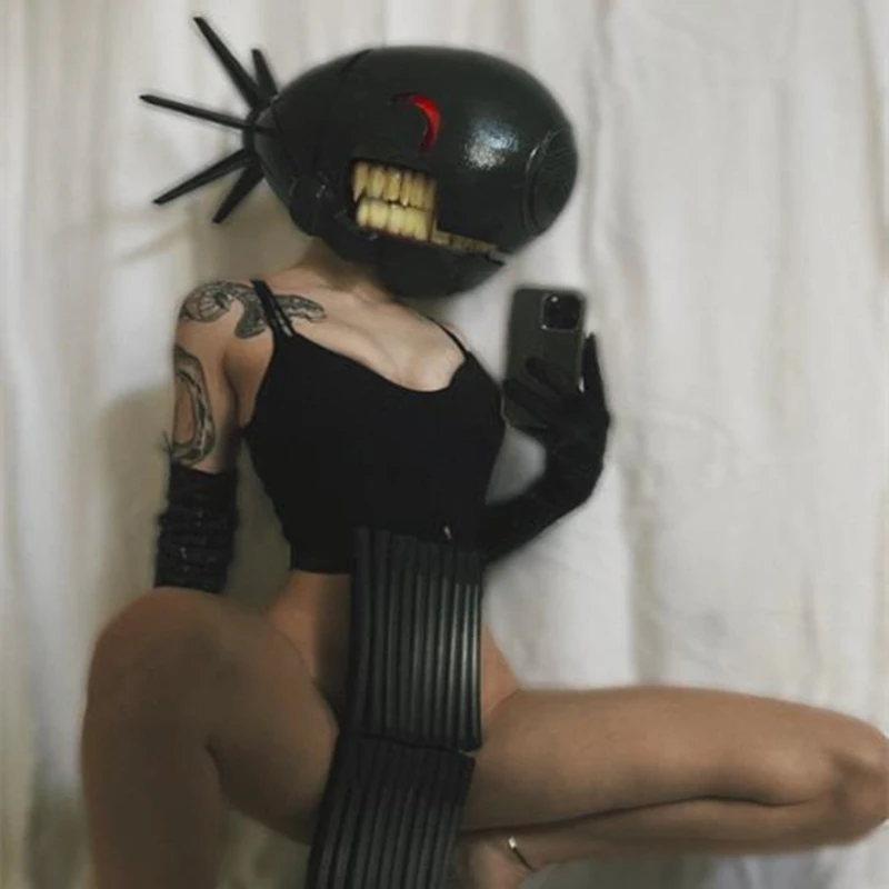 

Chainsaw man Lady Reze Bomb devil LED light Helmet cosplay