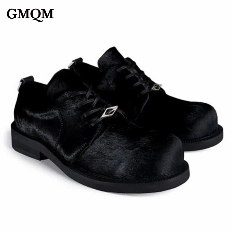Модные женские лоферы GMQM на толстой подошве повседневная обувь из натуральной