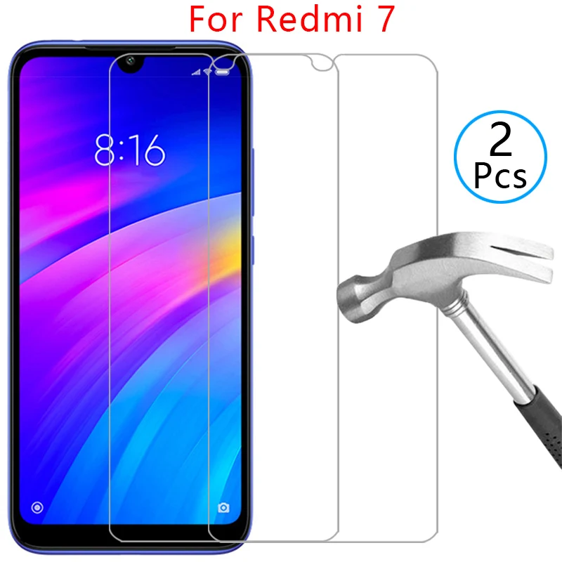 Чехол для Xiaomi Redmi 7 с защитным закаленным стеклом на телефон Redmi 7