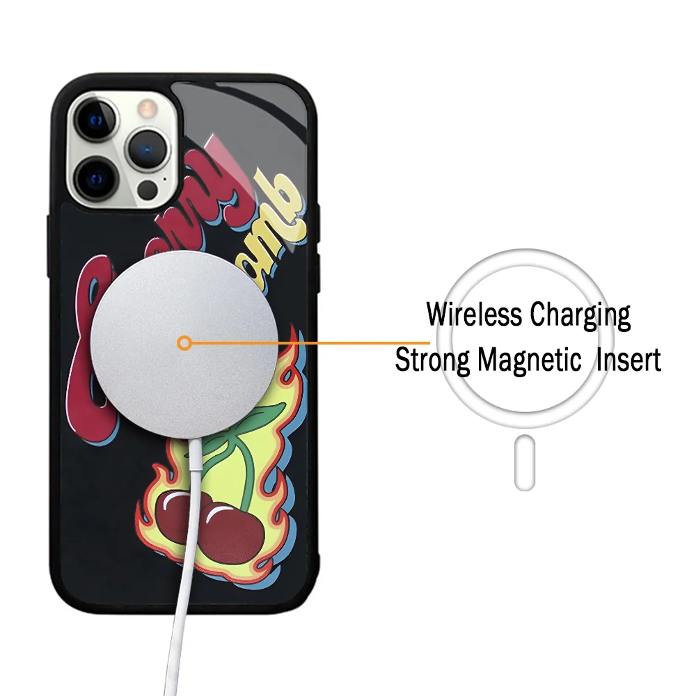 Чехол для телефона с принтом Cherry Bomb IPhone 11 12 13 14 15 Plus Pro Max зеркальный акриловый