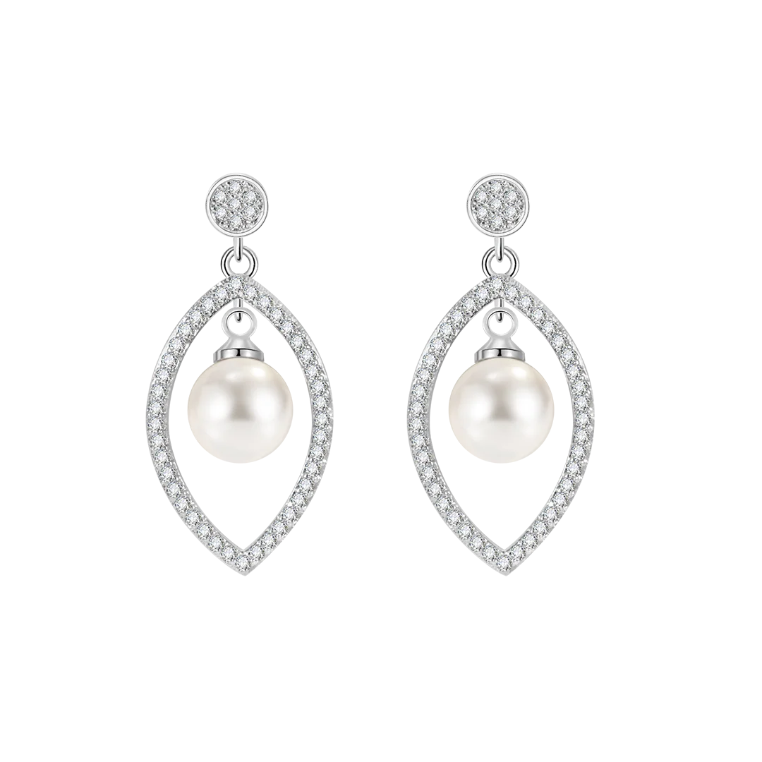 

Top Quality 925 Sterling Silver Earrings For Women Luxury Charms Pearl Ear Studs Fashion Jewelry Lover Gift Christmas gift