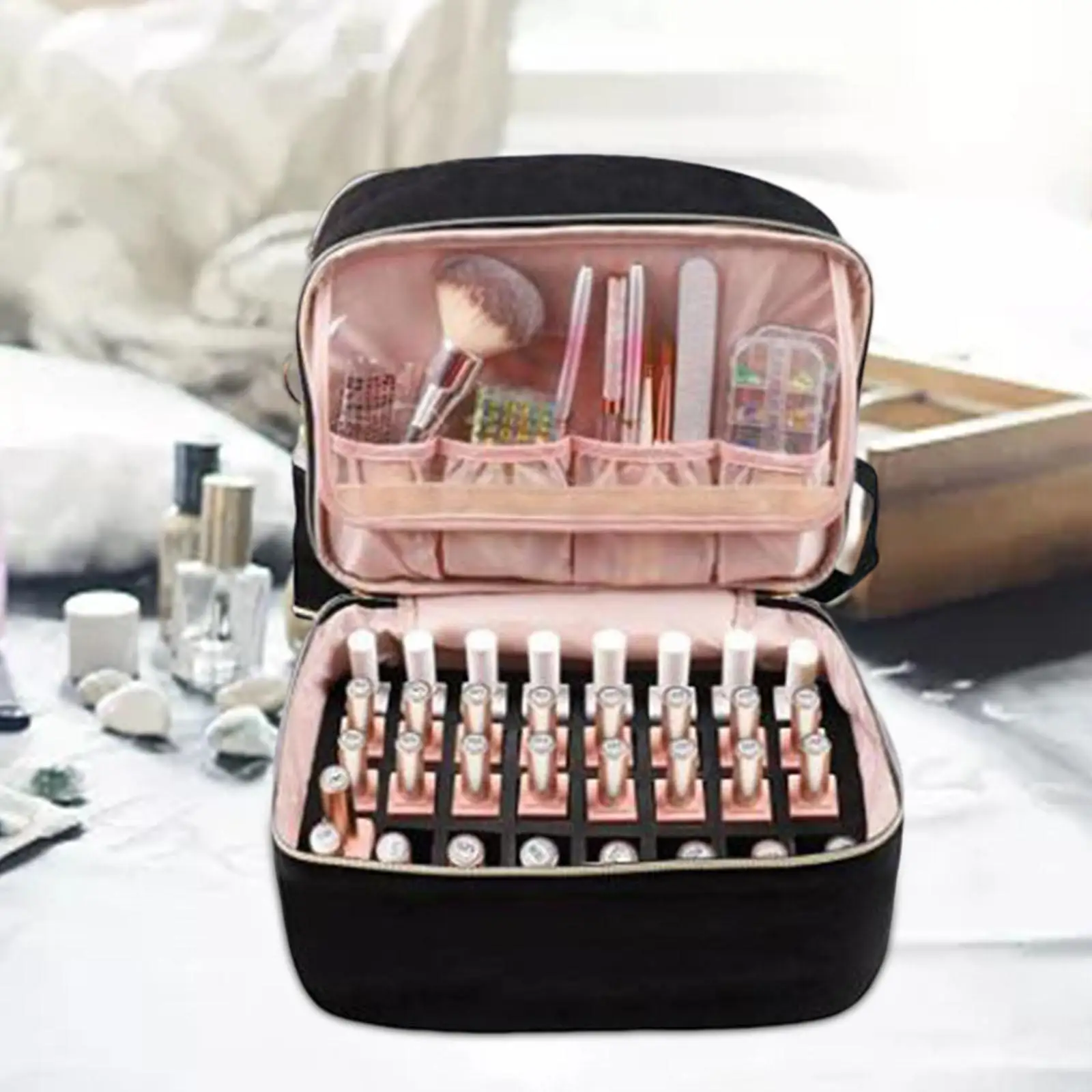 

Nail Polish Storage Bag Detachable for Manicure Accessories Lipstick Perfume