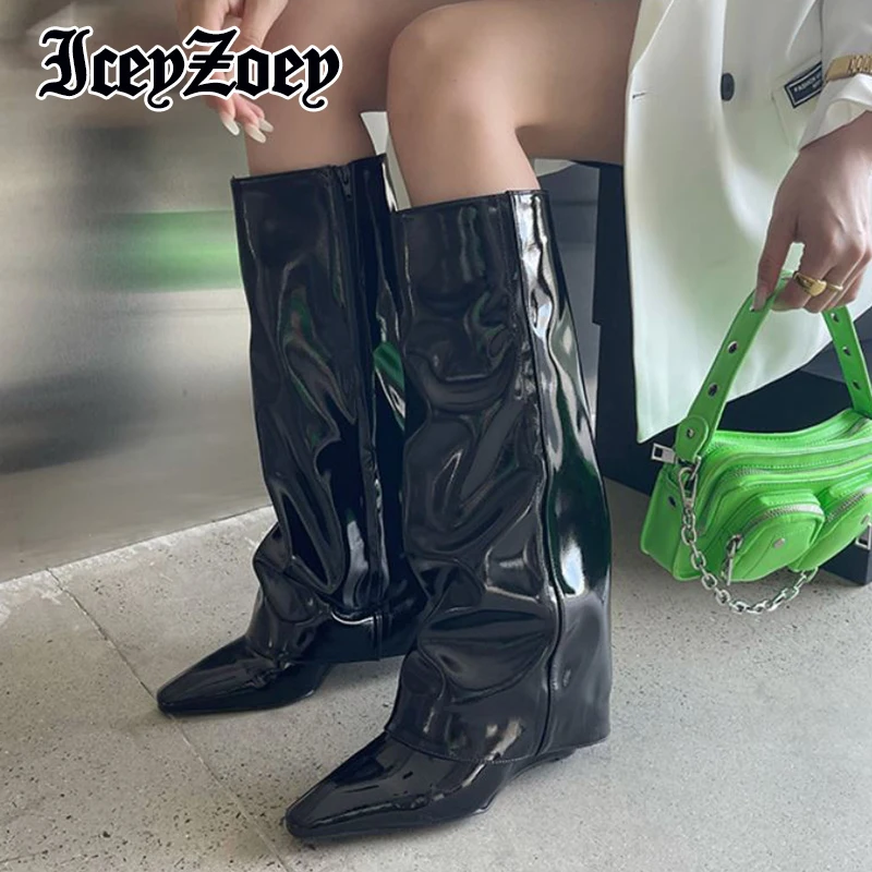

IceyZoey, длинные сапоги для женщин, Новое поступление 2022, зимняя обувь, повседневные сапоги до колена, модная повседневная женская обувь, Разме...