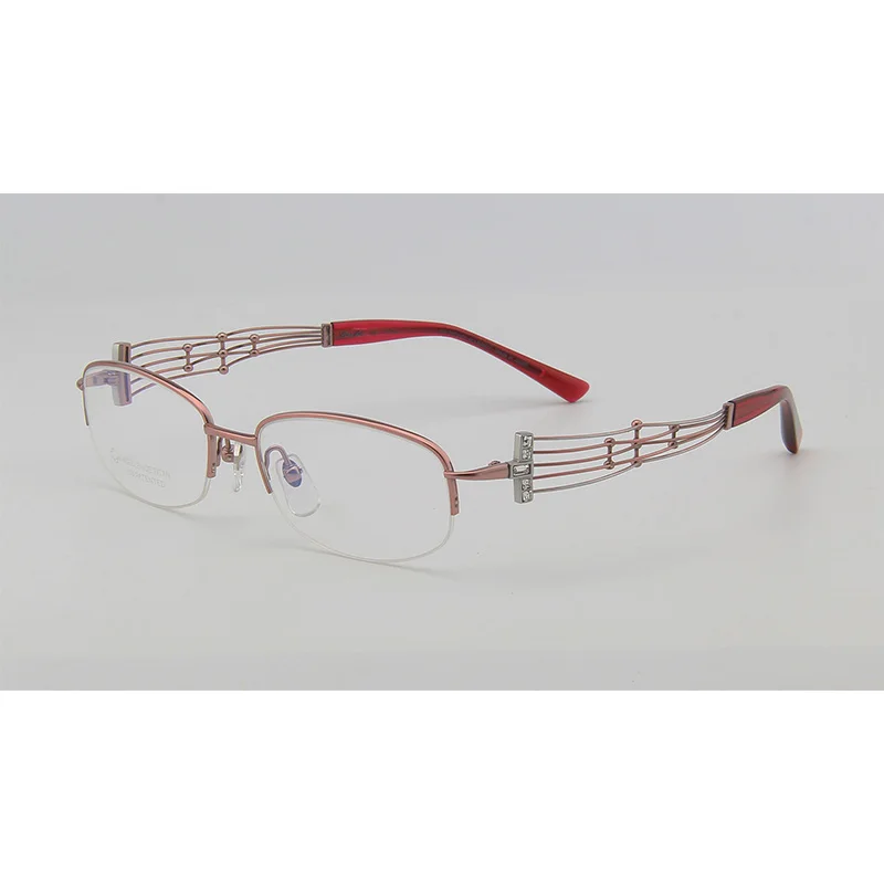 Belight Optical  Japan Design Titanium Line Charmen*t Half Rim Women Glasses Prescription Lens Eyeglasses Frame Eyewear XL2024