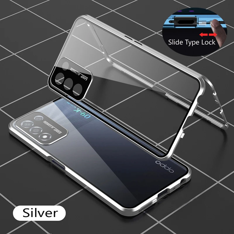 

360° Double Sided Glass Magnetic Adsorption Metal Snap Lock Case For OPPO Find X3 Pro X3 Neo X5 Pro Camera Lens Protect Cover