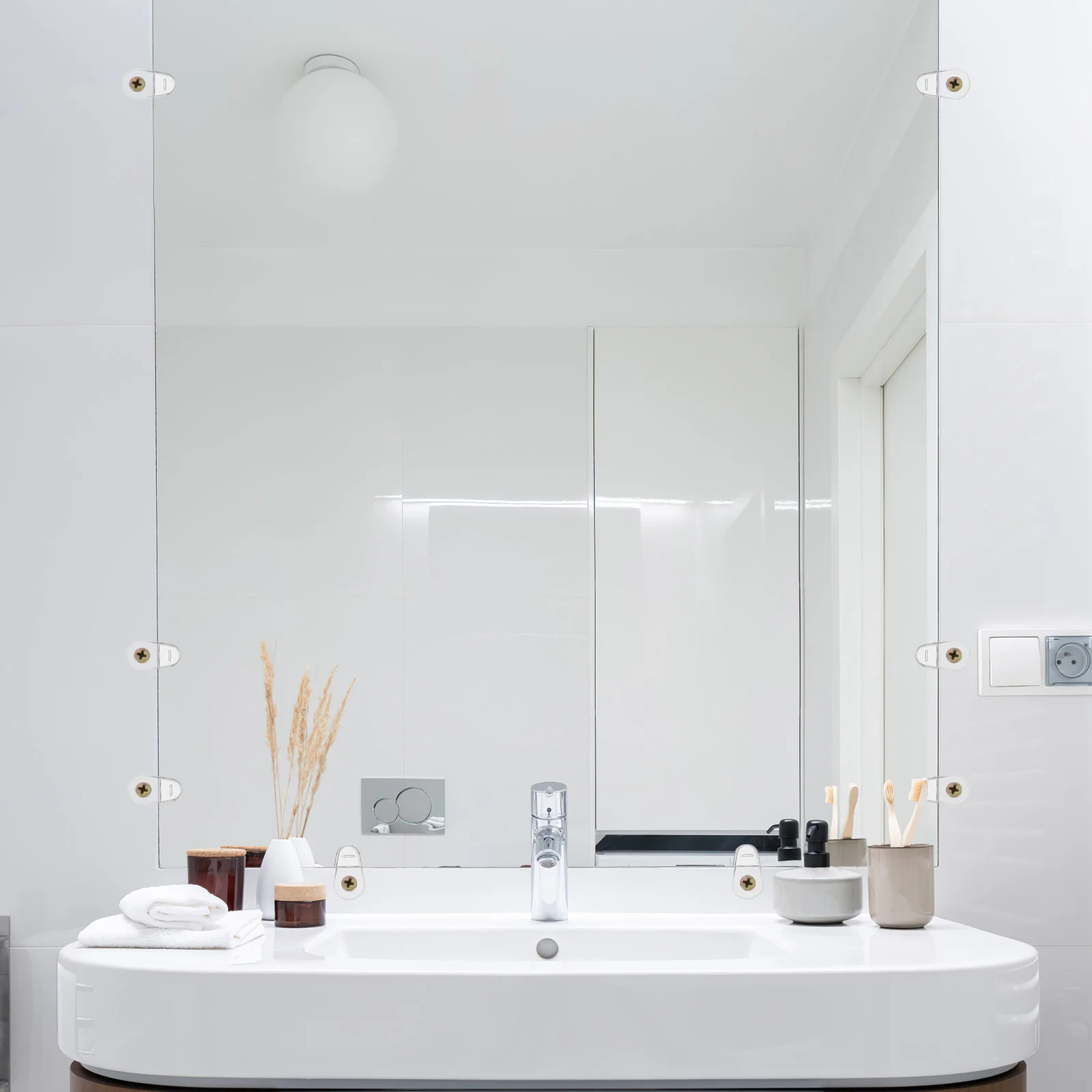 20 шт. зеркальные зажимы настенные полки держатель для украшений стеклянная полка