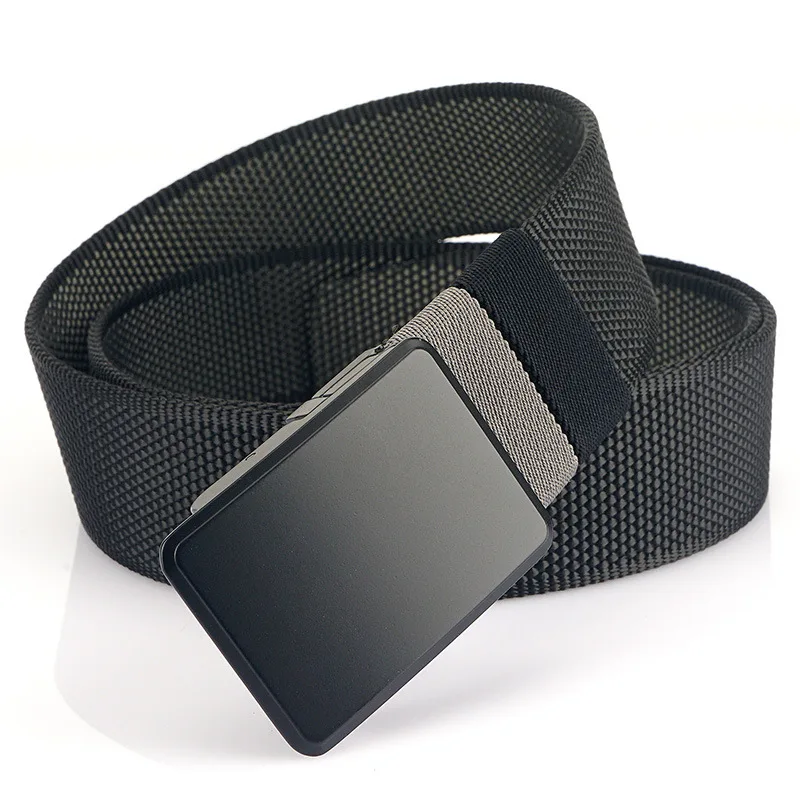 High Quality Gentlemen Belts Thick Tightly Woven Nylon Belts Durable Strong Capacity Waistbands Rotatable Buckle Design