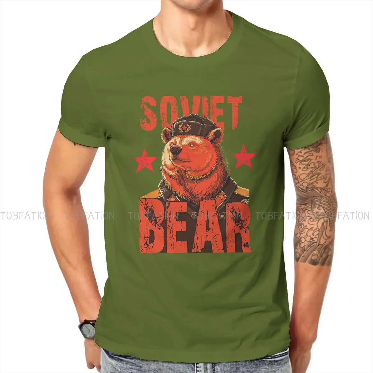 

Russian USSR CCCP Man TShirt Vintage Soviet Army Bear Soldier Individuality T Shirt Graphic Sweatshirts Hipster