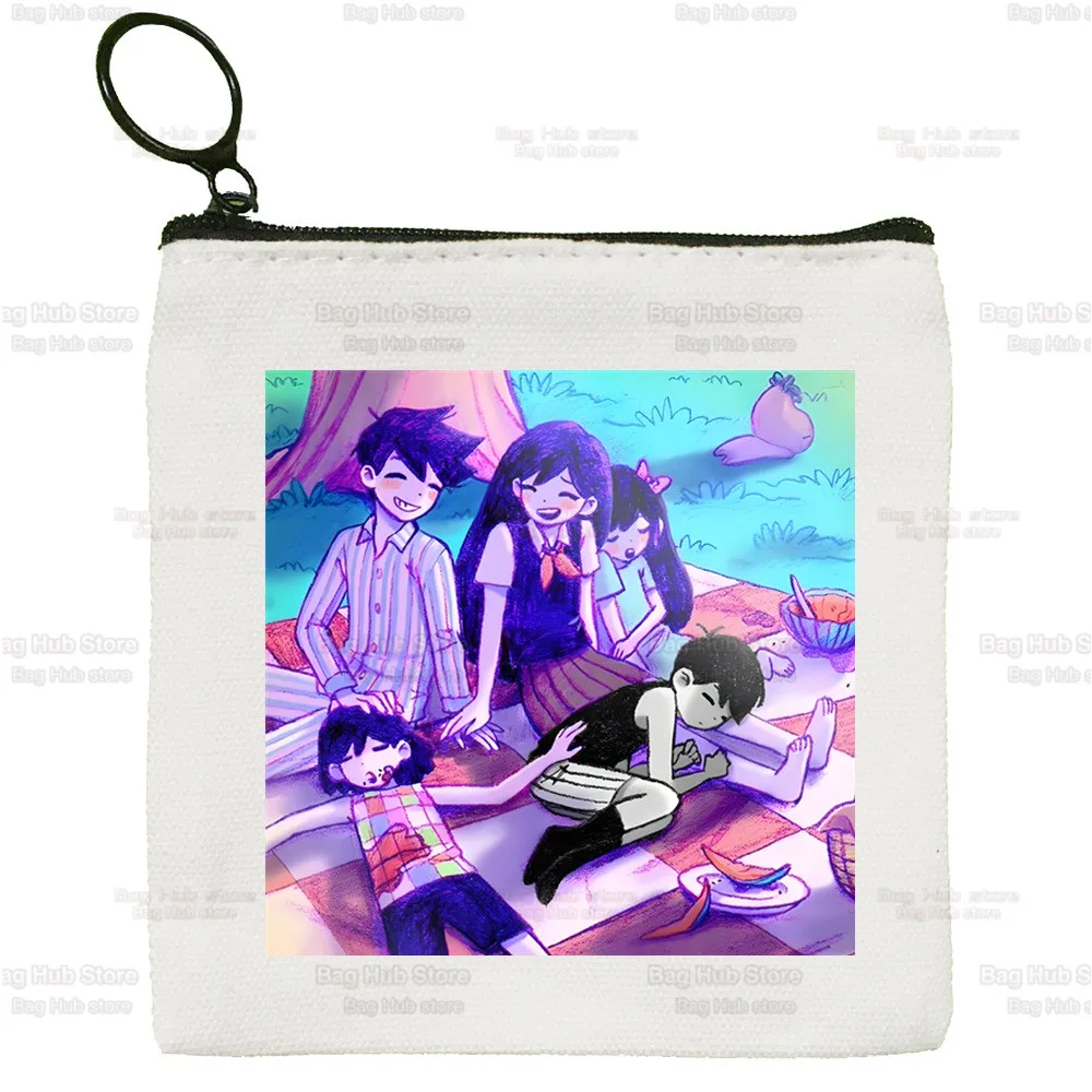 Omori Game Anime Funny Canvas Coin Purse Coin Purse Collection Canvas Bag Small Wallet Zipper Key Bag Hand Gift