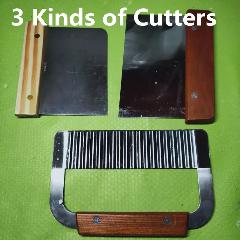 

DIY Soap Cutters Handmade Cutting Tools Soap Making Waved Knife Wooden Handle Straight Knife Dough Cutter