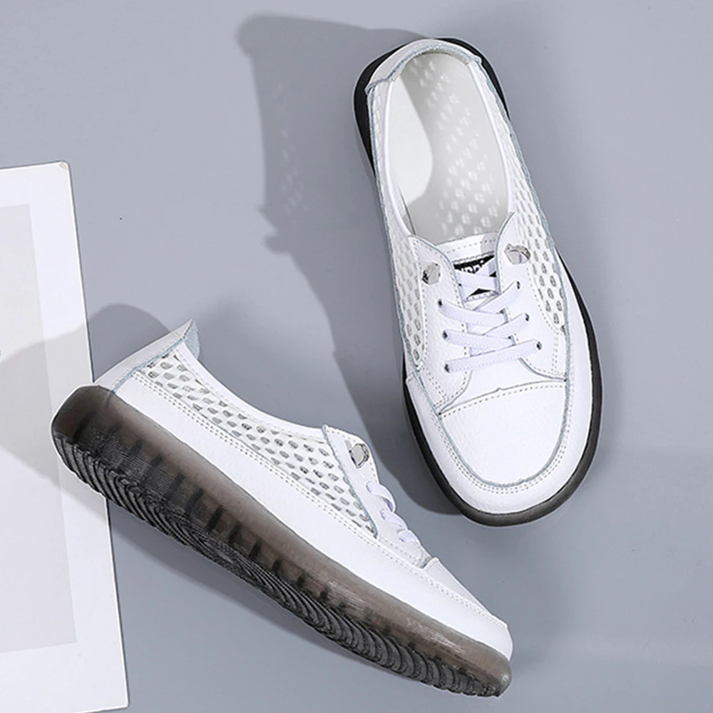 Sneakers for Women 2022 New Breathable Genuine Leather Tennis Female Shoes Luxury Designer Summer Trend White Casual Sports