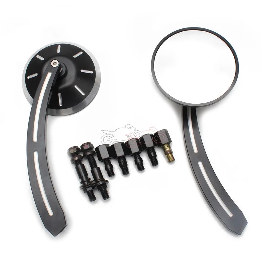 

Universal for All Motorcycle Black Aluminum + 8/10mm Screws Rearview Side Mirror Modified Motorbike Cafe Racer Rear View Mirrors