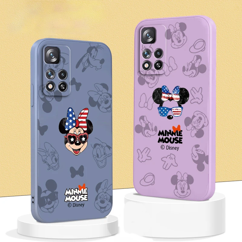 

Disney Mickey Minnie USA Liquid Rope TPU Funda Phone Case For Xiaomi Redmi Note 11 11S 11T 10S 10 9S 9T 9 8T 8 Pro Plus 5G