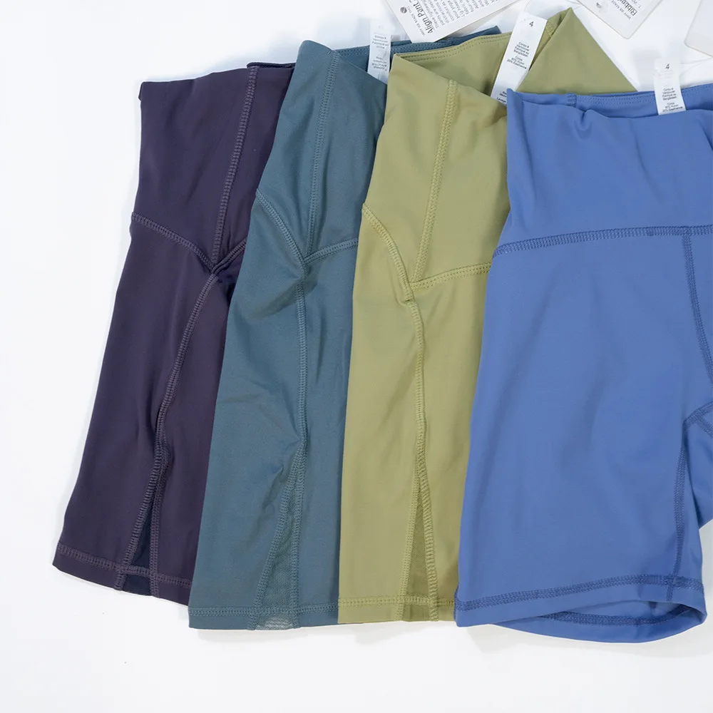 Luluwomen Sports Shorts High Waist Yoga Shorts Slim Fit Butt Lift Gym Running High Elastic Leggings Custom LULULogo